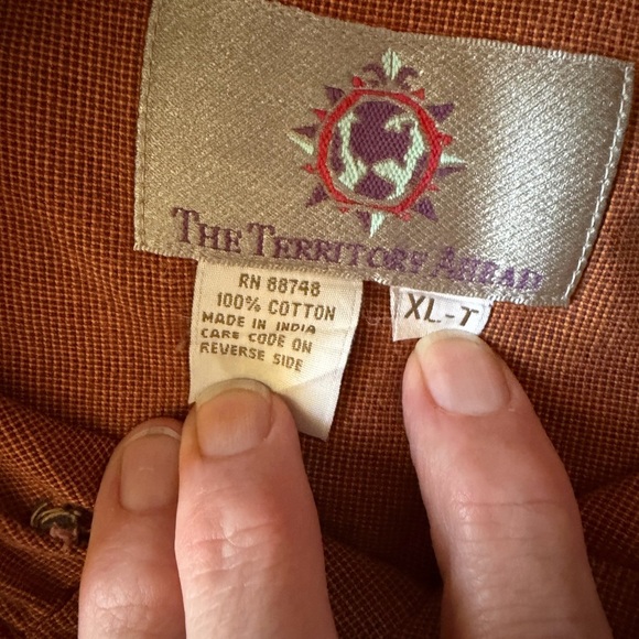 The Territory Ahead Men's Button-Down Shirt in Warm Orange - Picture 5 of 6